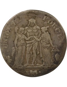 Union & Force 5 francs Argent An 7 Q Perpignan 2