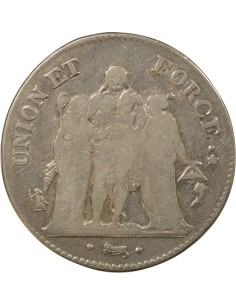 Union & Force 5 francs Argent An 5 A - Paris 2