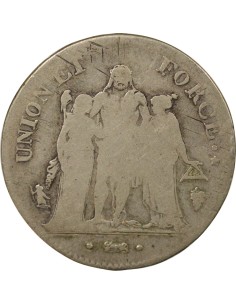 Union & Force 5 francs Argent An 5 Q Perpignan 2