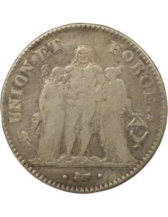 Union & Force 5 francs Argent An 5 K Bordeaux 2