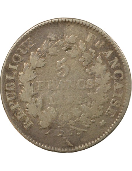 Union & Force 5 francs Argent An 5 K Bordeaux