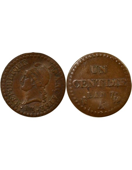 Dupré 1 centime Cuivre An 7 A - Paris