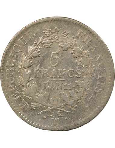 Union & Force 5 francs Argent An 11 MA Marseille