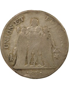 Union & Force 5 francs Argent An 10 MA Marseille 2