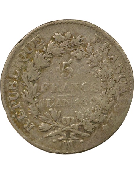 Union & Force 5 francs Argent An 10 MA Marseille