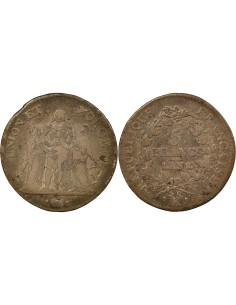 Union & Force 5 francs Argent An 10 K Bordeaux