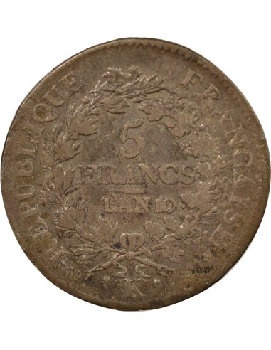 Union & Force 5 francs Argent An 10 K Bordeaux