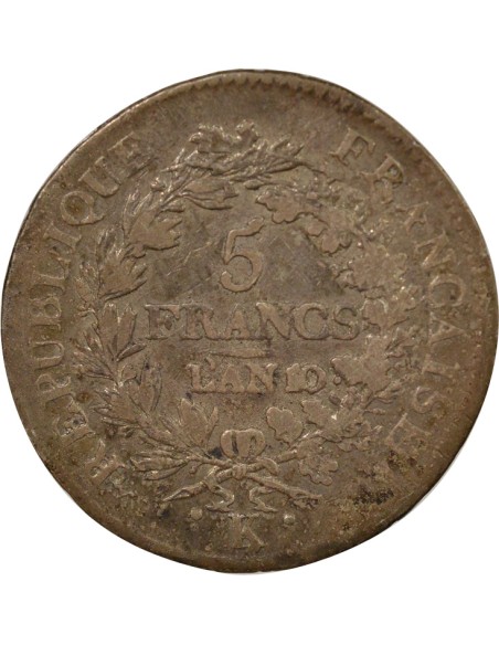 Union & Force 5 francs Argent An 10 K Bordeaux