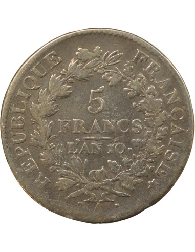 Union & Force 5 francs Argent An 10 A - Paris