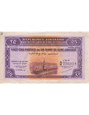 Liban 25 piastres 1942