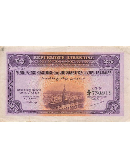 Liban 25 piastres 1942