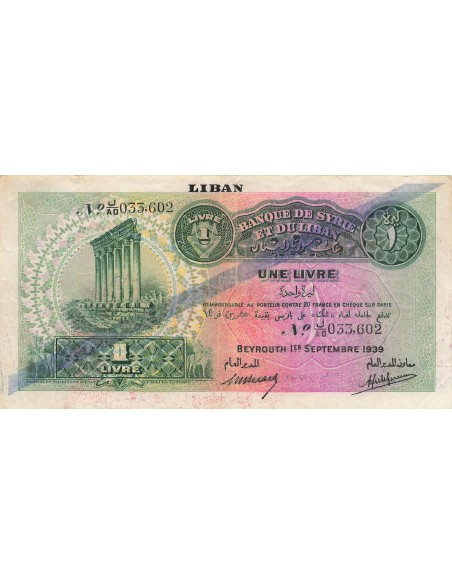 Liban 1 livre 1939