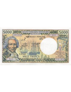 Tahiti Louis Antoine Bougainville 5000 francs 1985