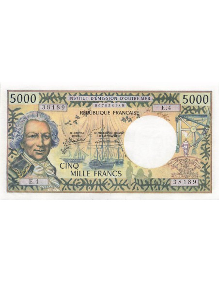 Tahiti Louis Antoine Bougainville 5000 francs 1985