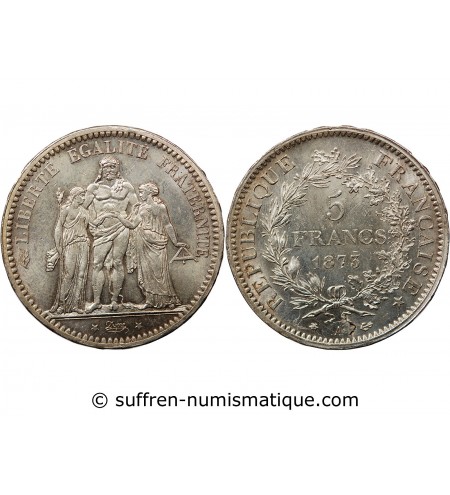 HERCULE - 5 FRANCS ARGENT 1873 A PARIS﻿