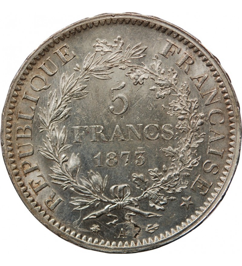 HERCULE - 5 FRANCS ARGENT 1873 A PARIS﻿