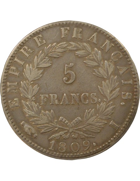 Roi d'Italie Empire 5 francs Argent 1809 I Limoges