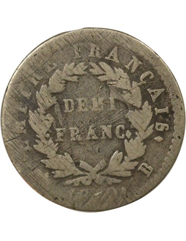 Roi d'Italie Empire 1/2 franc Argent 1810 B Rouen