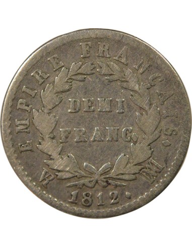 Roi d'Italie Empire 1/2 franc Argent 1812 MA Marseille