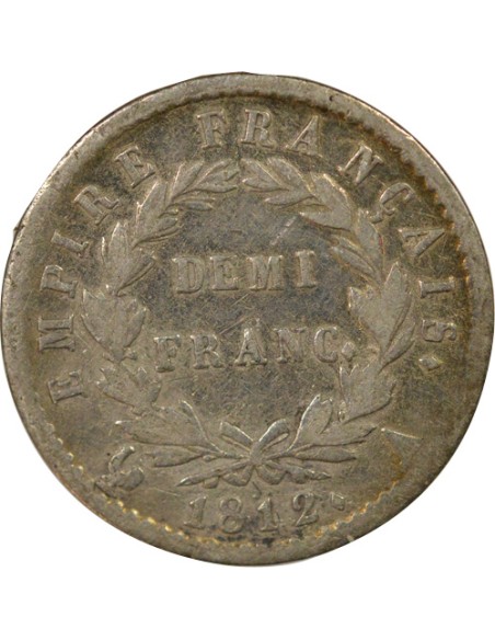 Roi d'Italie Empire 1/2 franc Argent 1812 A - Paris