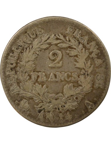 Roi d'Italie Cal. Révolutionnaire 2 francs Argent An 14 A - Paris