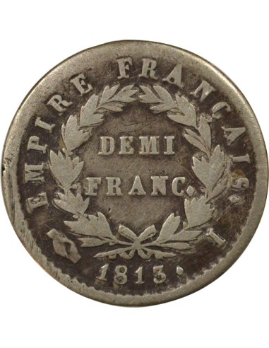 Roi d'Italie Empire 1/2 franc Argent 1813 I Limoges