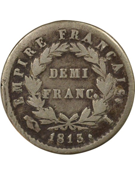 Roi d'Italie Empire 1/2 franc Argent 1813 I Limoges