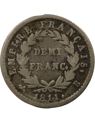 Roi d'Italie Empire 1/2 franc Argent 1810 B Rouen