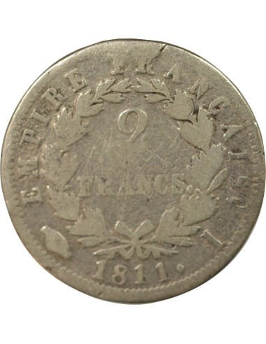Roi d'Italie Empire 2 francs Argent 1811 I Limoges