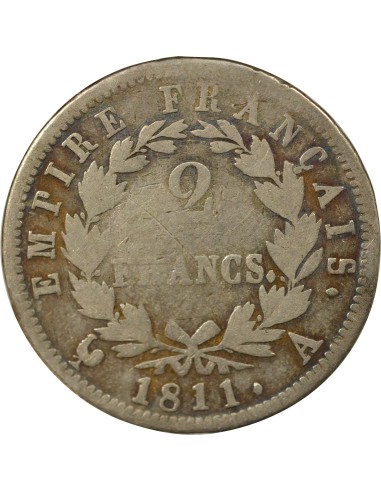 Roi d'Italie Empire 2 francs Argent 1811 A - Paris