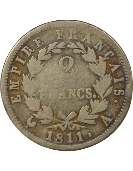 Roi d'Italie Empire 2 francs Argent 1811 A - Paris