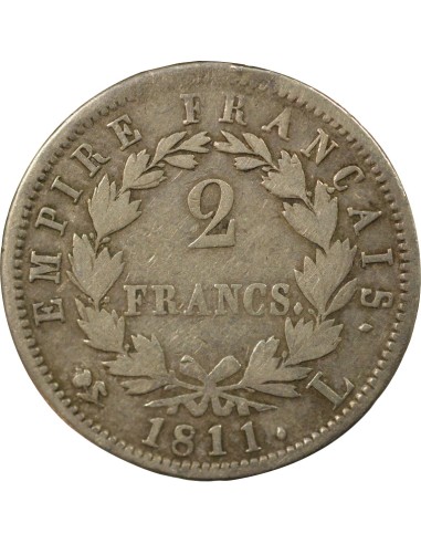 Roi d'Italie Empire 2 francs Argent 1811 L Bayonne
