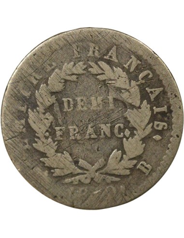 Roi d'Italie Empire 1/2 franc Argent 1810 B Rouen
