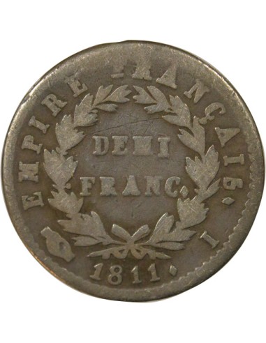 Roi d'Italie Empire 1/2 franc Argent 1811 I Limoges