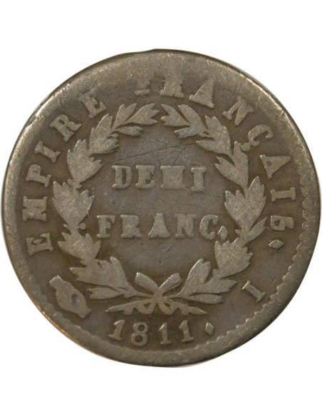 Roi d'Italie Empire 1/2 franc Argent 1811 I Limoges