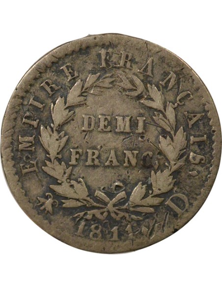 Roi d'Italie Empire 1/2 franc Argent 1811 D Lyon