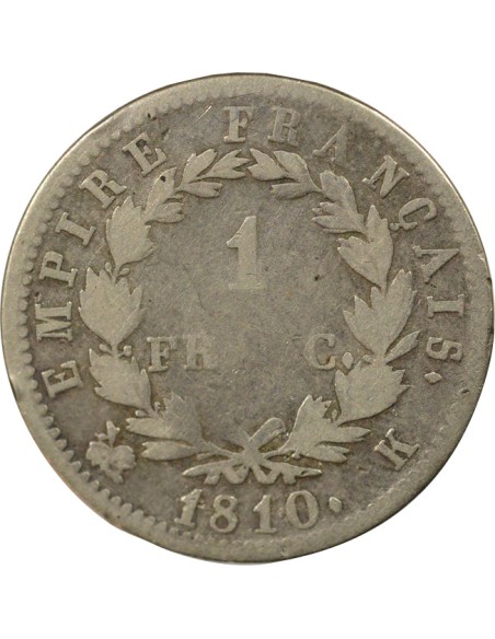 Roi d'Italie Empire 1 franc Argent 1810 K Bordeaux