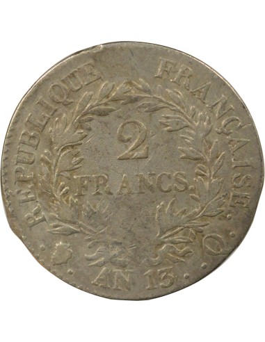 Roi d'Italie Calendrier Révolutionnaire 2 francs Argent An 13 Q Perpignan
