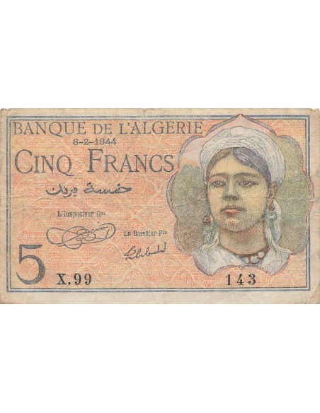 Algérie 5 francs 1944