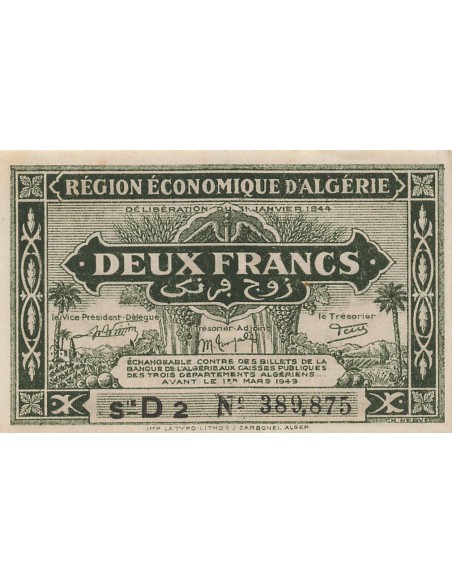 Algérie 2 francs 1944