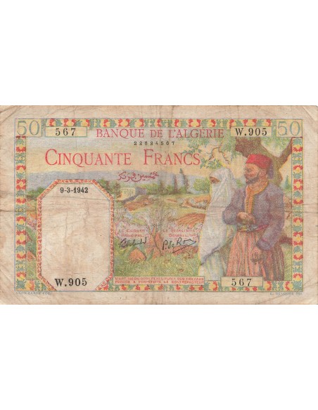 Algérie 50 francs 1942