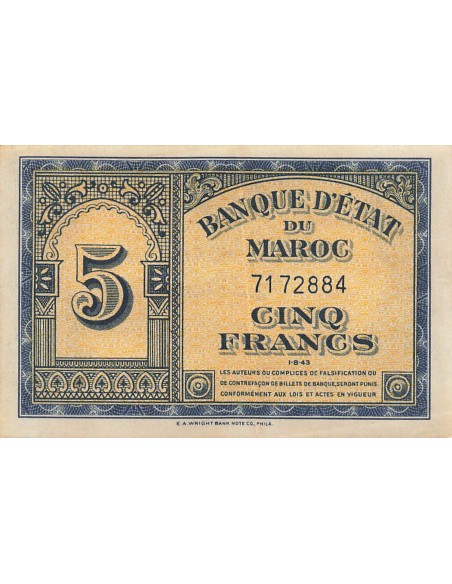 Maroc 5 francs 1943