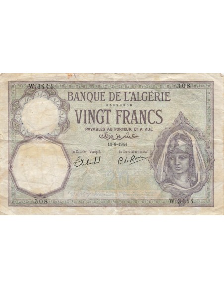 Algérie 20 francs 1941