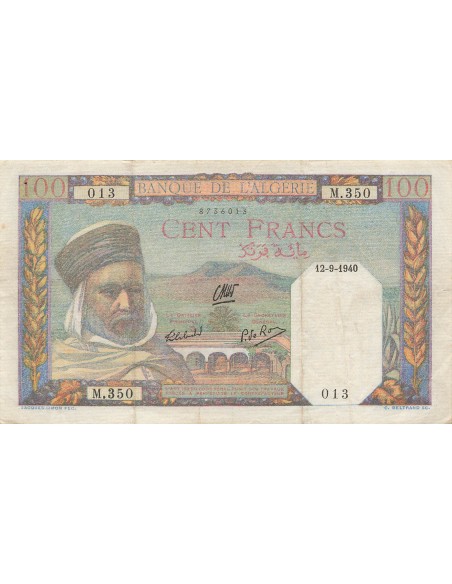 Algérie 100 francs 1940