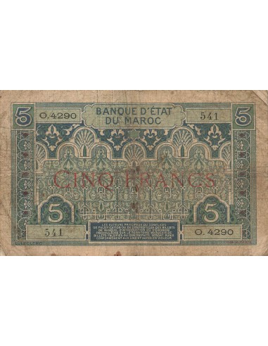 Maroc 5 francs 1924