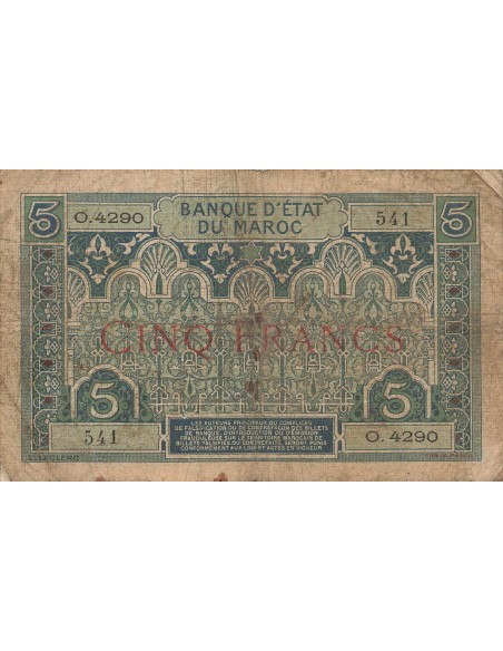 Maroc 5 francs 1924