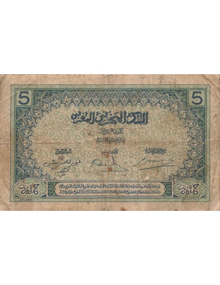 Maroc 5 francs 1924