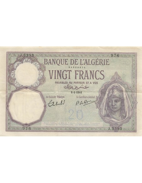 Algérie 20 francs 1941