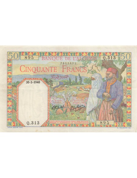 Algérie 50 francs 1940