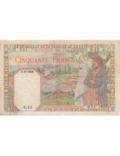 Algérie 50 francs 1938
